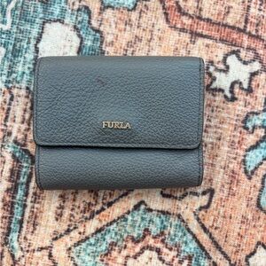 FURLA grey Leather Trifold Wallet